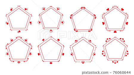 Pentagon frame thin line border heart vector set Pentagon frame thin line border heart vector set 76068644