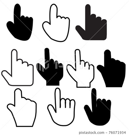 hand icon on white background. click hand... - Stock Illustration ...