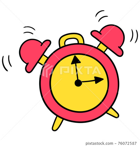 the alarm clock is ringing loudly. carton... - Stock Illustration  [76072587] - PIXTA