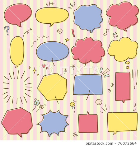Hand-painted speech bubble material 76072664