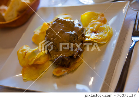 Pork, potato, dishes 76073137