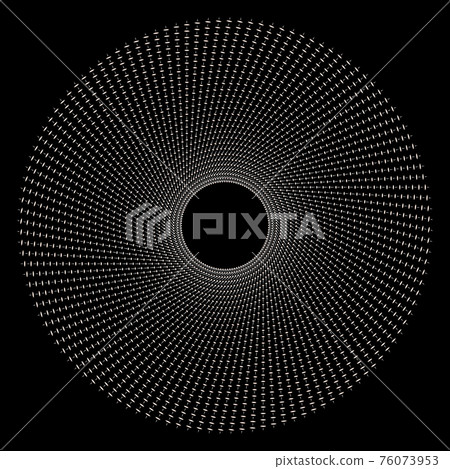 Abstract psychedelic circle with dots and triangles 76073953