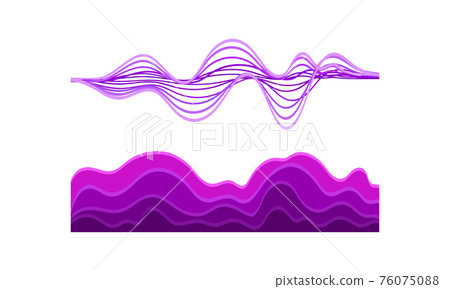 Acoustic Waves as Audible Sound with Compression and Decompression Vector Set 76075088