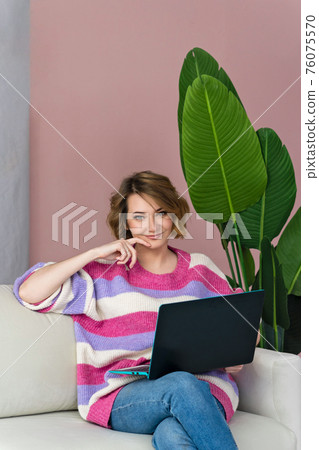 Freelance Remote Working From Home On Laptop Freelance Remote Working From Home On Laptop 76075570