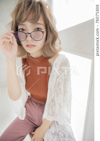 Glasses Bob style woman Glasses Bob style woman 76075808