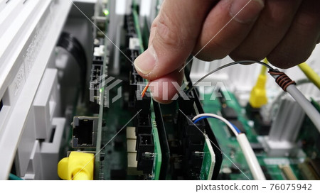 Telephone exchange construction Main equipment wiring work 76075942
