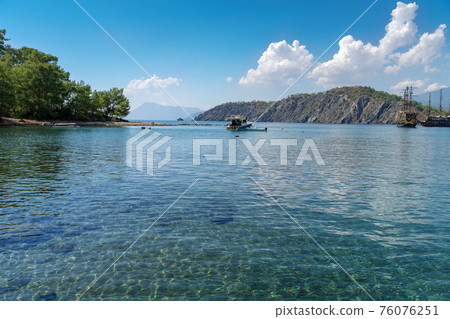 quiet bay in the area of the historic ruins of the city of Phaselis 76076251
