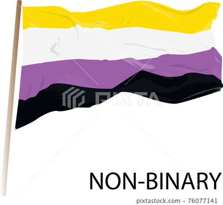 Vector Non-binary flag. Simple LGBT symbol flies in the wind. Vector Non-binary flag. Simple LGBT symbol flies in the wind. 76077141