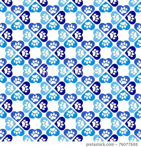 Paw print repeating seamless pattern. Paw print repeating seamless pattern. 76077688