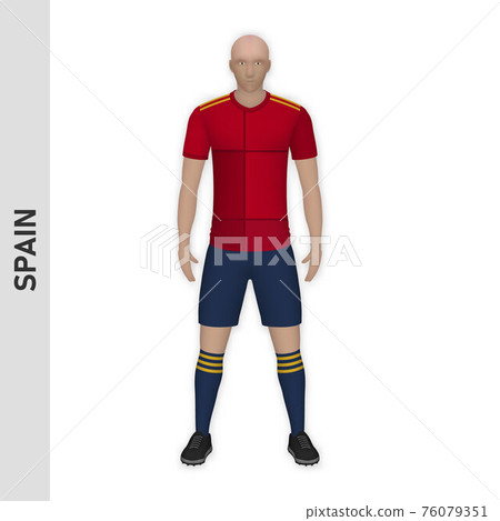 3D realistic soccer player mockup. Football Team Kit template 3D realistic soccer player mockup. Football Team Kit template 76079351
