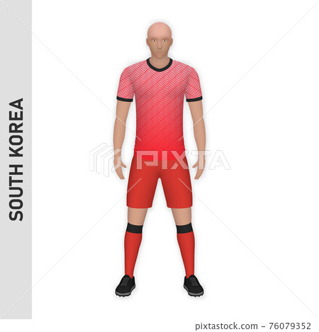 3D realistic soccer player mockup. Southn Korea Football Team Ki 76079352