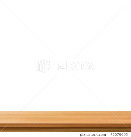 Large table top, solid wood texture, white background - Vector Large table top, solid wood texture, white background - Vector 76079695