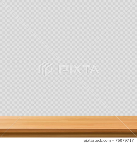Large table top solid wood texture, transparent background - Vector 76079717