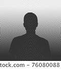 Man silhouette, circular halftone illustration 76080088