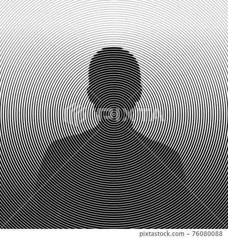 Man silhouette, circular halftone illustration Man silhouette, circular halftone illustration 76080088