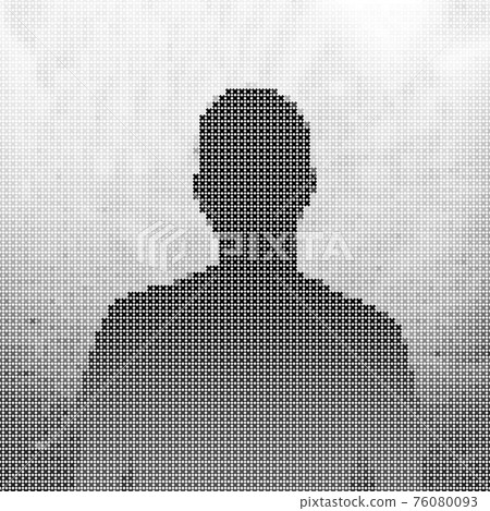 Man silhouette, halftone illustration Man silhouette, halftone illustration 76080093