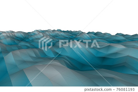 Wireframe 3D landscape sea mountain landscape structure 76081193