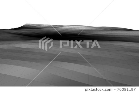 Wireframe 3D landscape sea mountain landscape structure 76081197