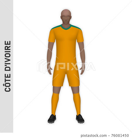 3D realistic soccer player mockup. Cote d'Ivoire Football Team K 76081450