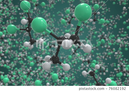 Molecule of 2-bromo-1-chloropropane, ball-and-stick molecular model. Science related 3d rendering Molecule of 2-bromo-1-chloropropane, ball-and-stick molecular model. Science related 3d rendering 76082192