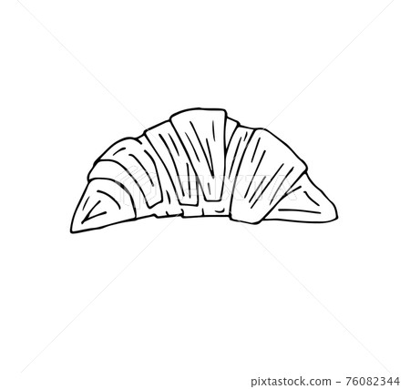 Vector hand drawn doodle sketch croissant - Stock Illustration ...