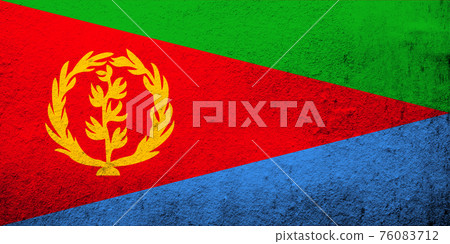 The State of Eritrea national flag. Grunge background The State of Eritrea national flag. Grunge background 76083712