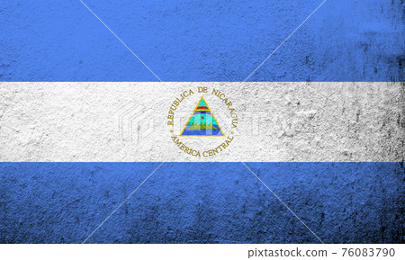 The Republic of Nicaragua National flag. Grunge background The Republic of Nicaragua National flag. Grunge background 76083790