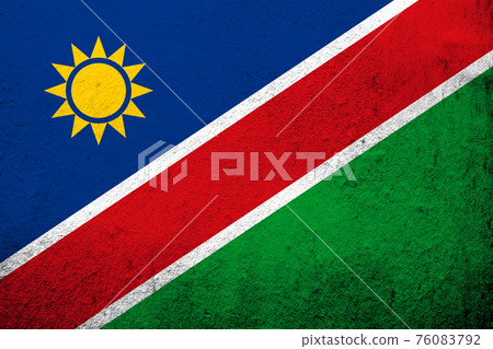 The Republic of Namibia National flag. Grunge background The Republic of Namibia National flag. Grunge background 76083792