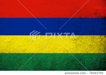 The Republic of Mauritius National flag. Grunge background The Republic of Mauritius National flag. Grunge background 76083795