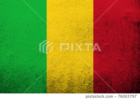 the Republic of Mali National flag. Grunge background the Republic of Mali National flag. Grunge background 76083797