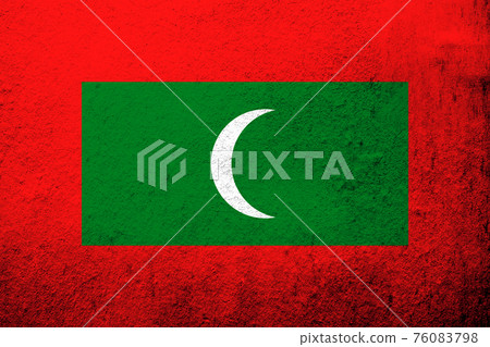 The Republic of Maldives National flag. Grunge background The Republic of Maldives National flag. Grunge background 76083798