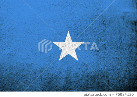 The Federal Republic of Somalia National flag. Grunge background 76084130