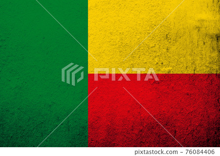 Republic of Benin National flag. Grunge background 76084406