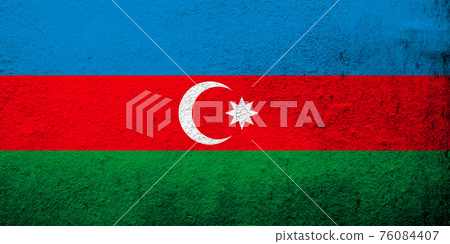 Republic of Azerbaijan national flag. Grunge background 76084407