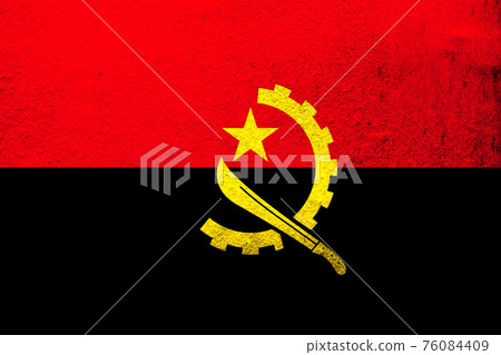 Republic of Angola national. Grunge background 76084409