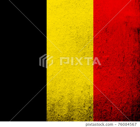 Kingdom of Belgium National flag. Grunge background 76084567