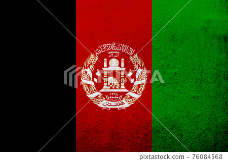 Islamic Republic of Afghanistan national flag. Grunge background 76084568