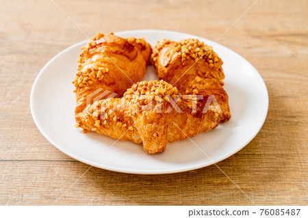 fresh croissant with peanut fresh croissant with peanut 76085487