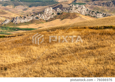 The area of 'pietra perciata' - rock with holes - near the mining area in Riesi 76086976