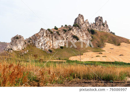 The area of 'pietra perciata' - rock with holes - near the mining area in Riesi 76086997