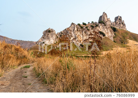 The area of 'pietra perciata' - rock with holes - near the mining area in Riesi 76086999