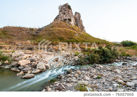 The area of 'pietra perciata' - rock with holes - near the mining area in Riesi 76087008