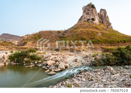 The area of 'pietra perciata' - rock with holes - near the mining area in Riesi 76087019