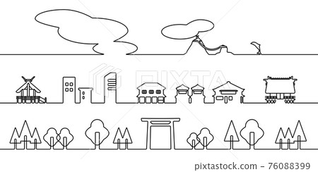 伊勢市景觀單色線描 76088399