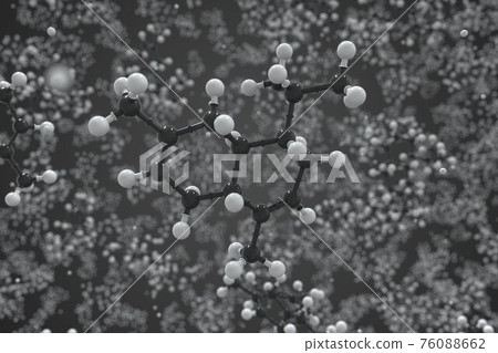 Molecule of cadinene, ball-and-stick molecular model. Science related 3d rendering 76088662