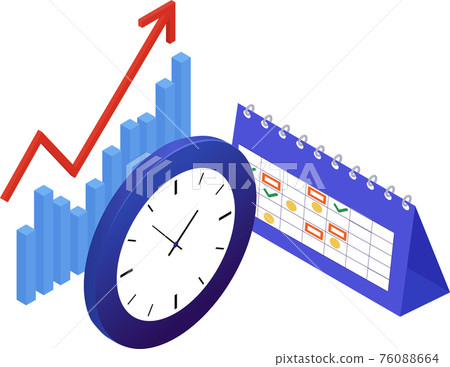 Time management concept. Isometric illustration 76088664
