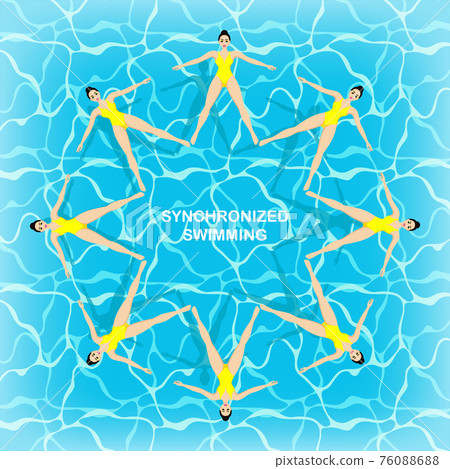 Synchronized swim. Vector 76088688