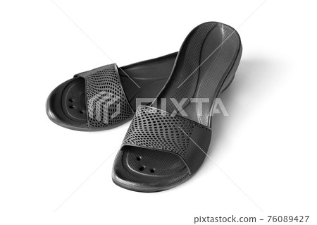 Plain sandals slide rubber black 76089427