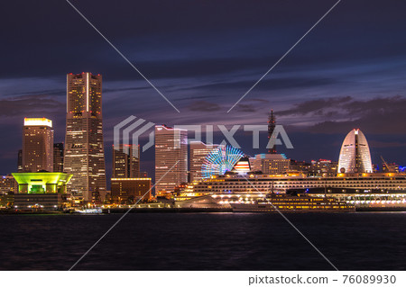 Yokohama cityscape of Japan New scenery of Minato Mirai, Yokohama. Asuka II and Royal Wing (in front of Asuka II) Yokohama cityscape of Japan New scenery of Minato Mirai, Yokohama. Asuka II and Royal Wing (in front of Asuka II) 76089930