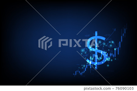 technology business background, graph financial with social network diagram concept, futuristic digital innovation background vector illustration 76090103